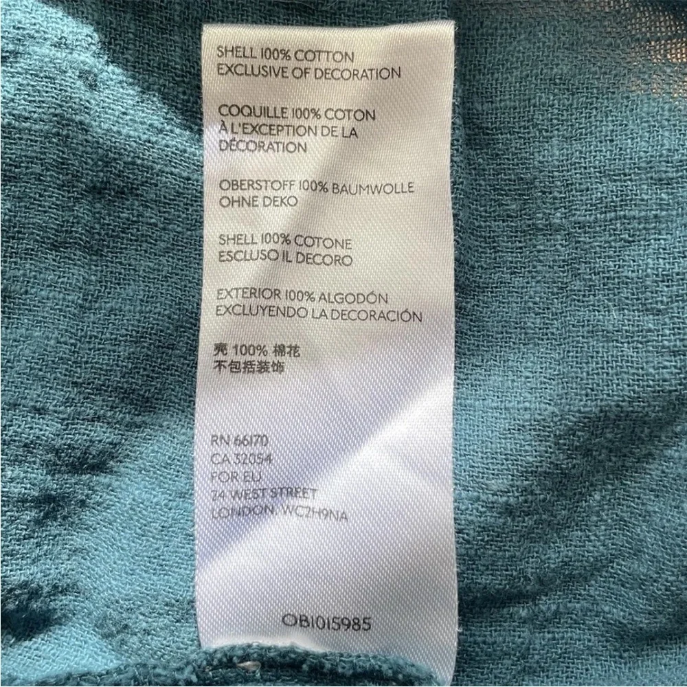 Free People Embroidered Boho Peasant Tunic Top Teal Blue Women’s Medium - Picture 12 of 16